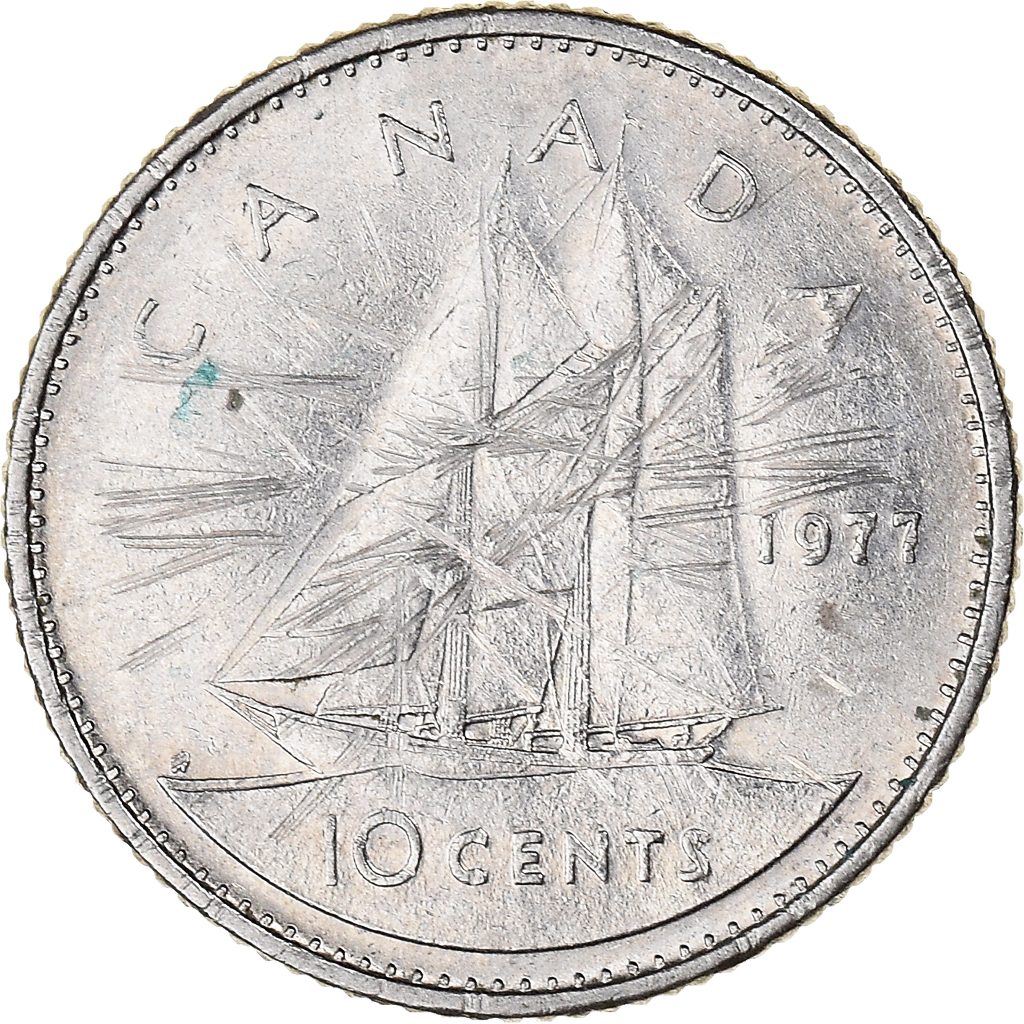 Moneda, Canadá, 10 Cents, 1977