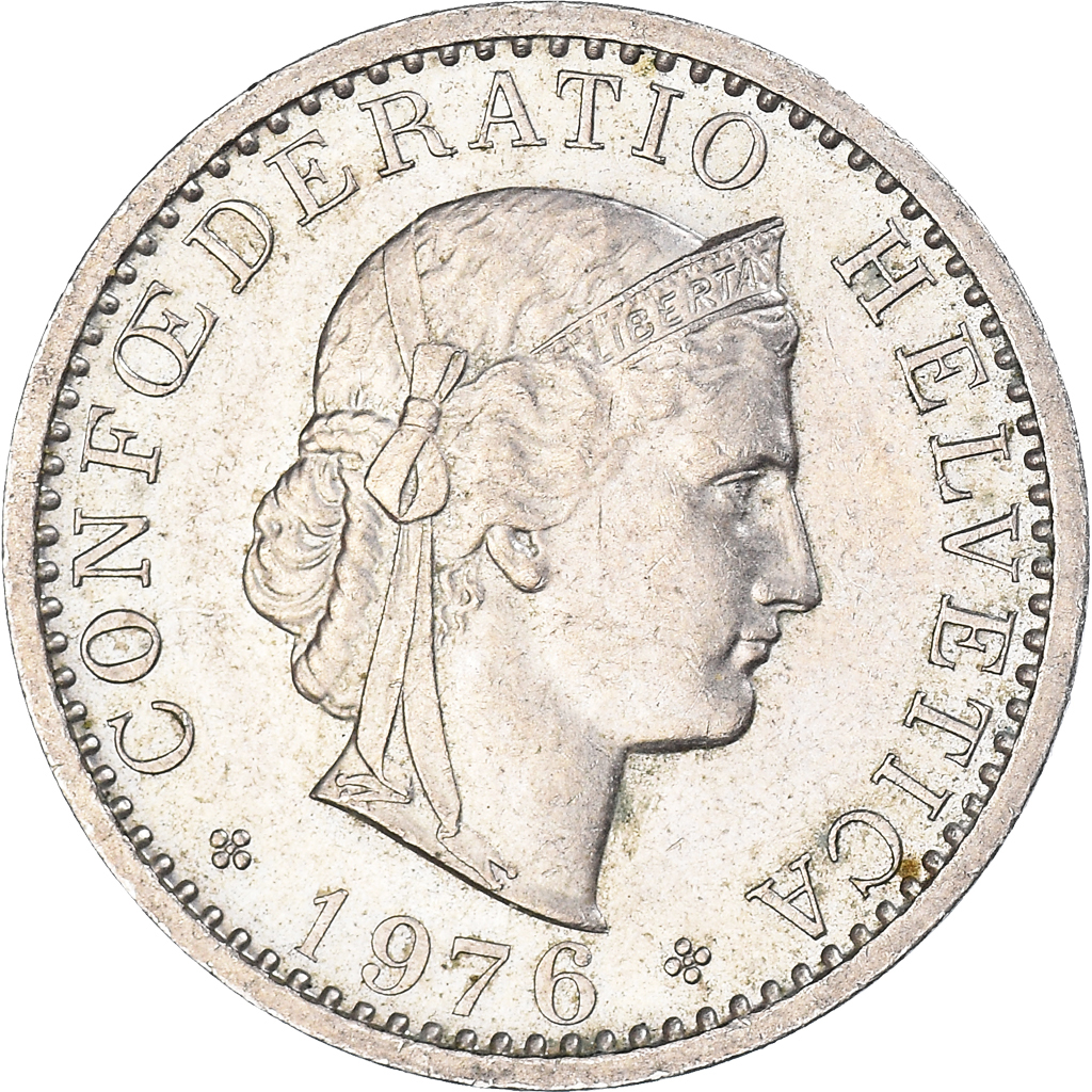 Moneda, Suiza, 20 Rappen, 1976