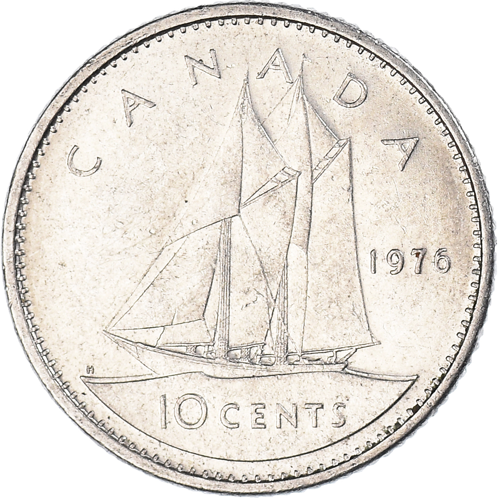 Moneda, Canadá, 10 Cents, 1976