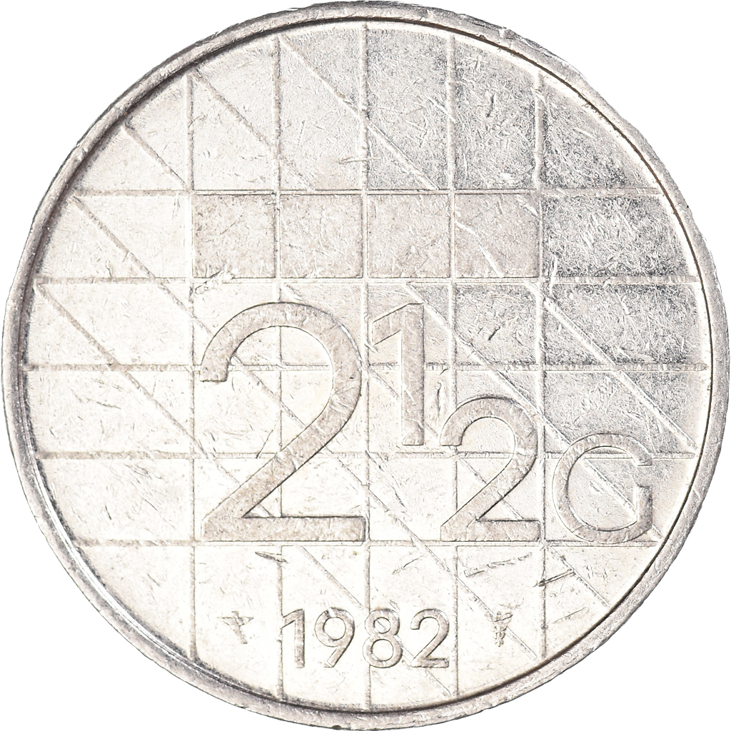 Moneda, Países Bajos, 2-1/2 Gulden, 1982