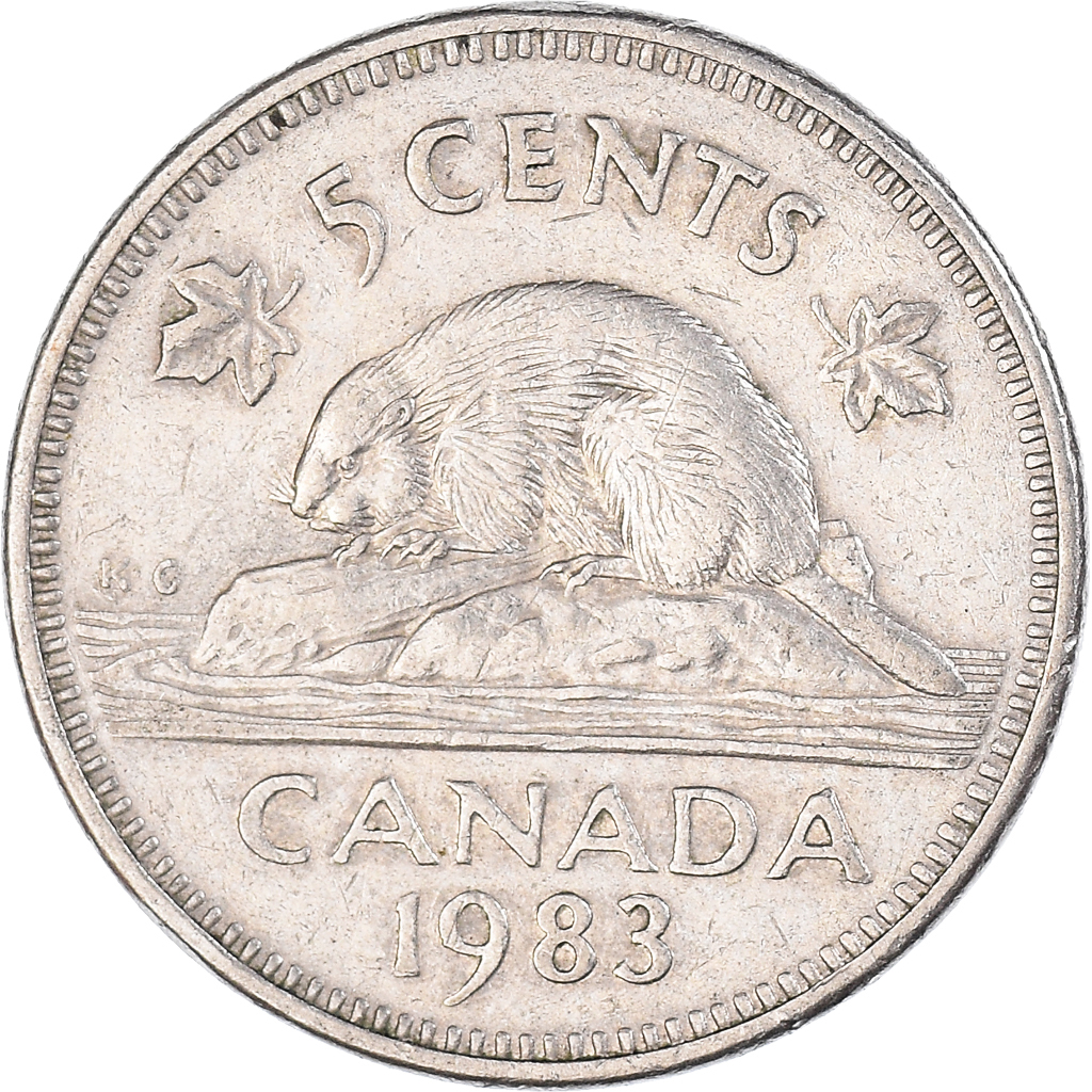 Moneda, Canadá, 5 Cents, 1983