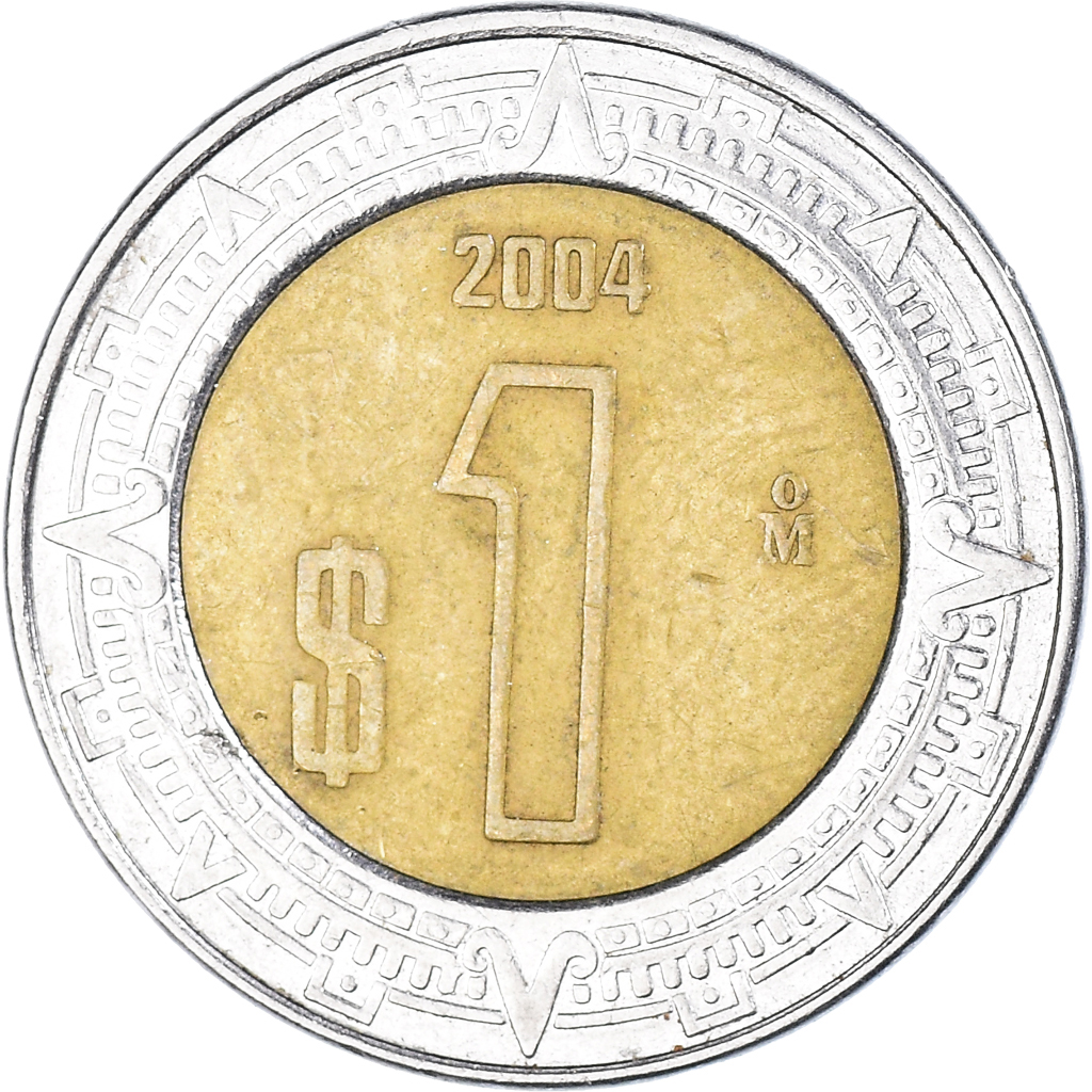 Coin, Mexico, Peso, 2004