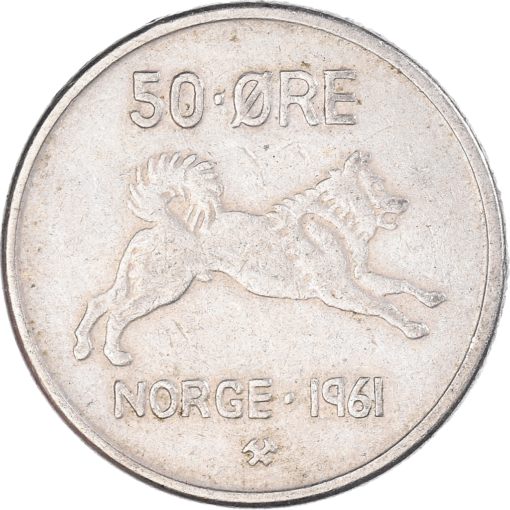 Moneda, Noruega, 50 Öre, 1961