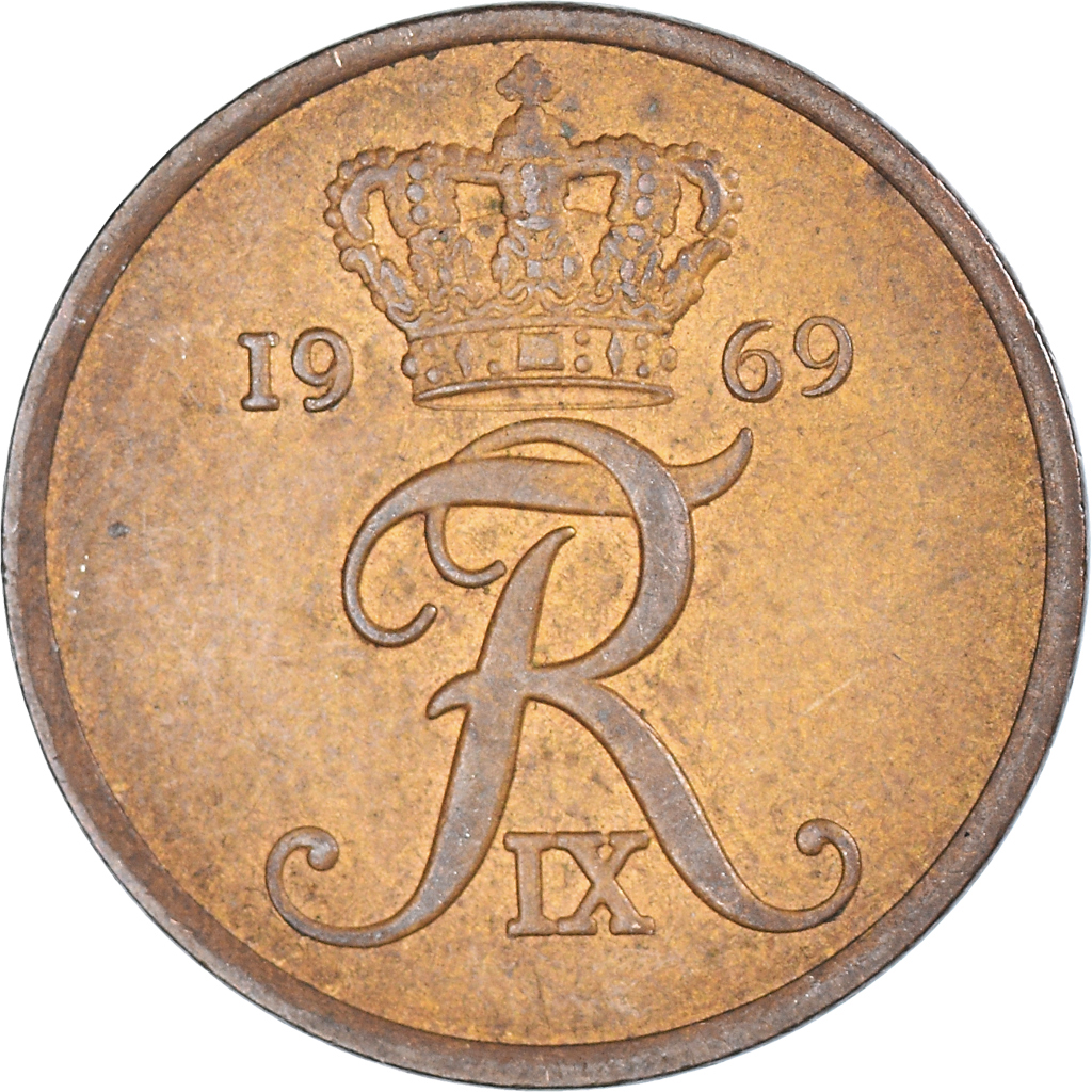 Moneda, Dinamarca, 5 Öre, 1969