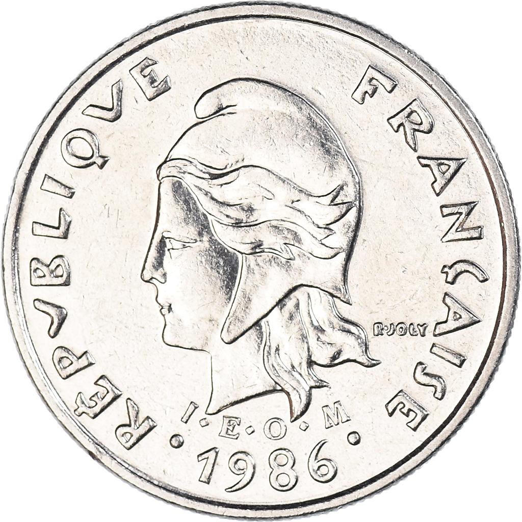 Moneda, Polinesia francesa, 10 Francs, 1986