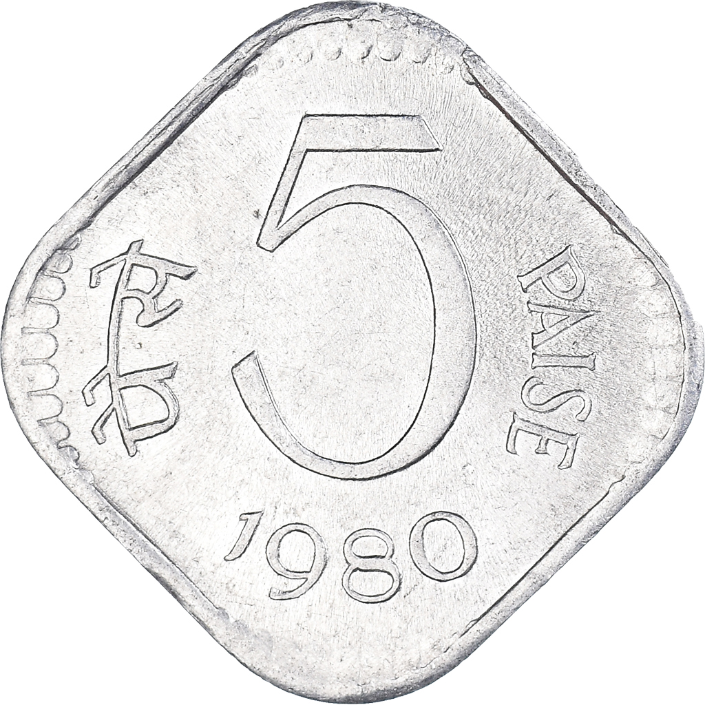 Coin, INDIA-REPUBLIC, 5 Paise, 1980