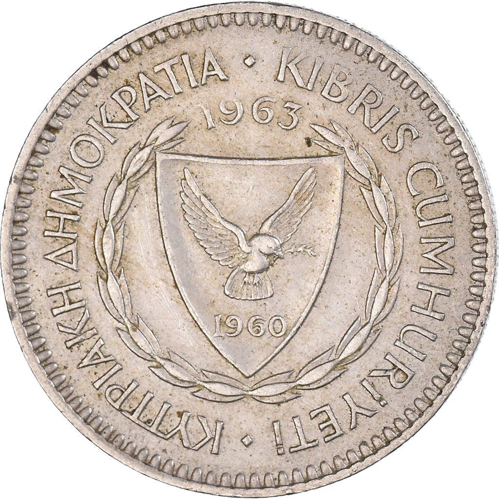 Moneda, Chipre, 50 Mils, 1963