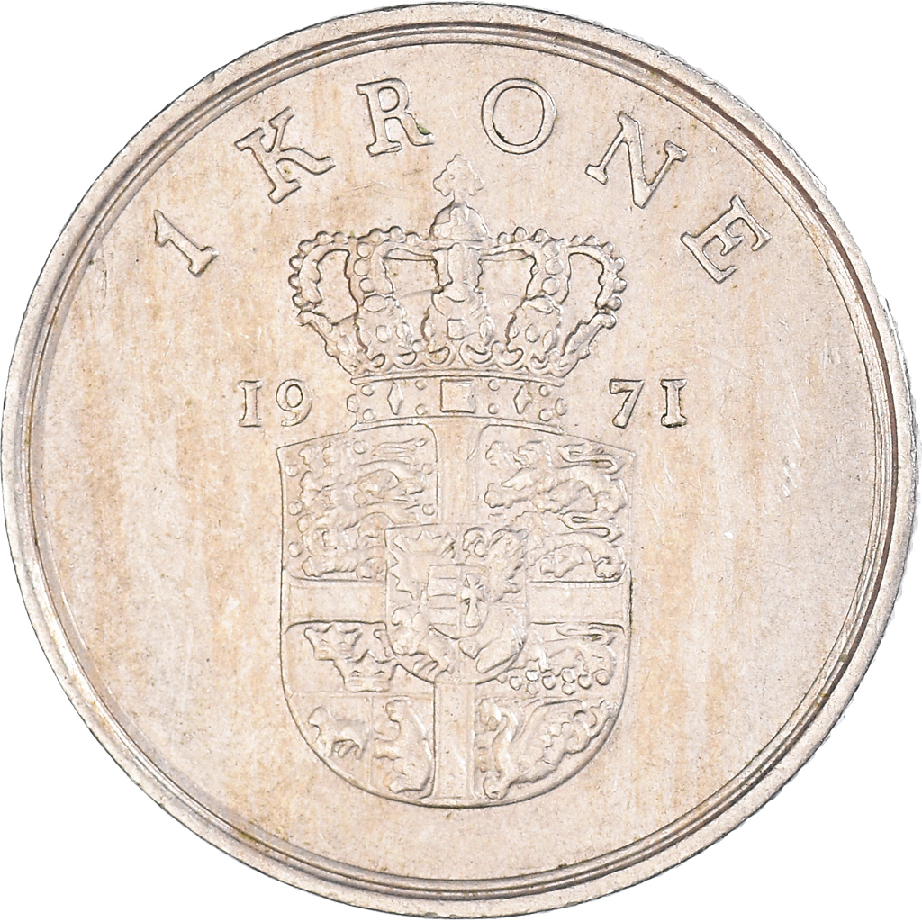 Moneda, Dinamarca, Krone, 1971