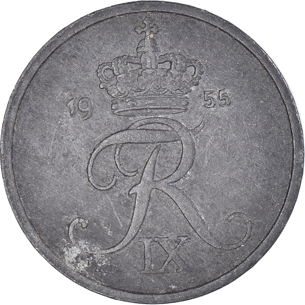 Moneda, Dinamarca, 2 Öre, 1955