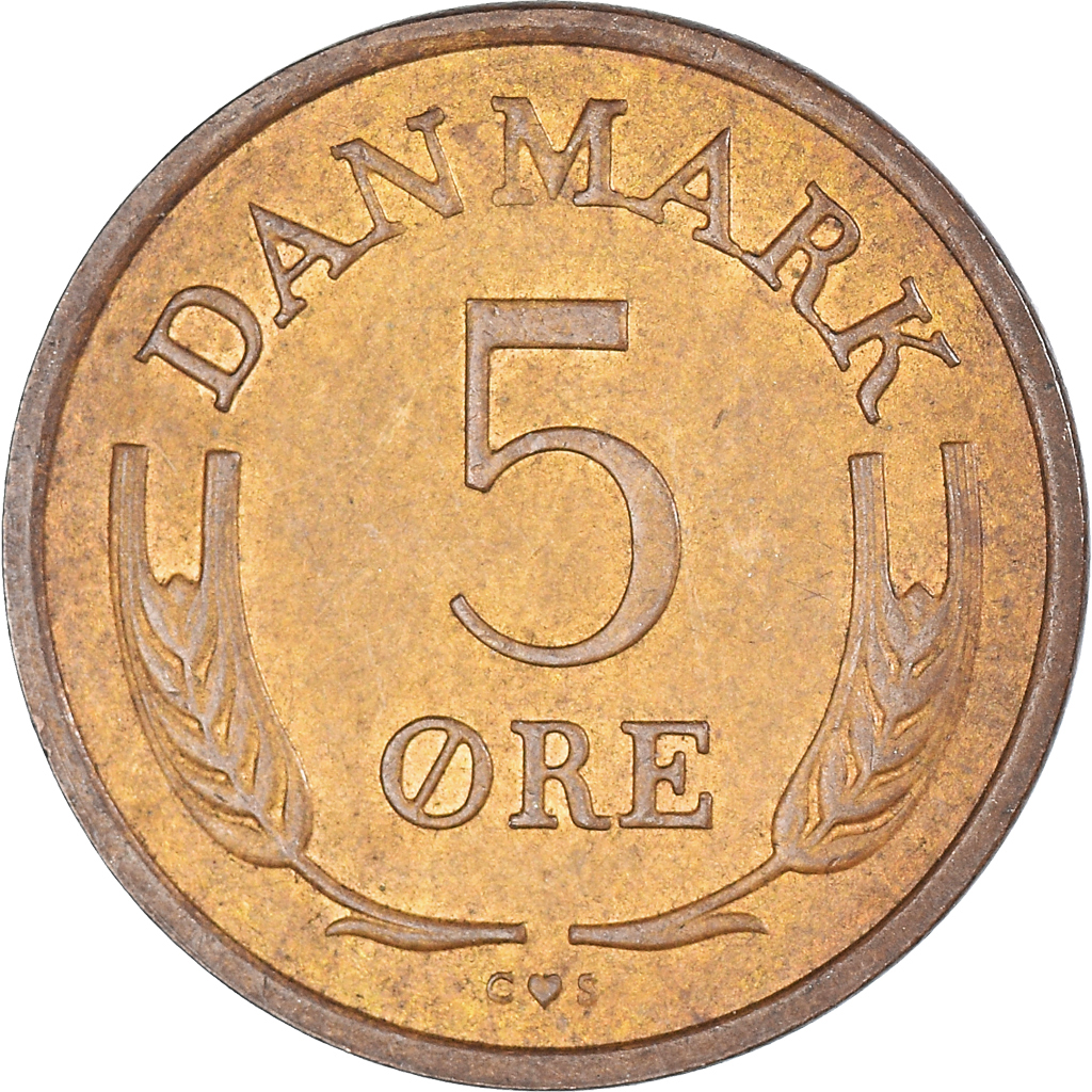 Moneda, Dinamarca, 5 Öre, 1971