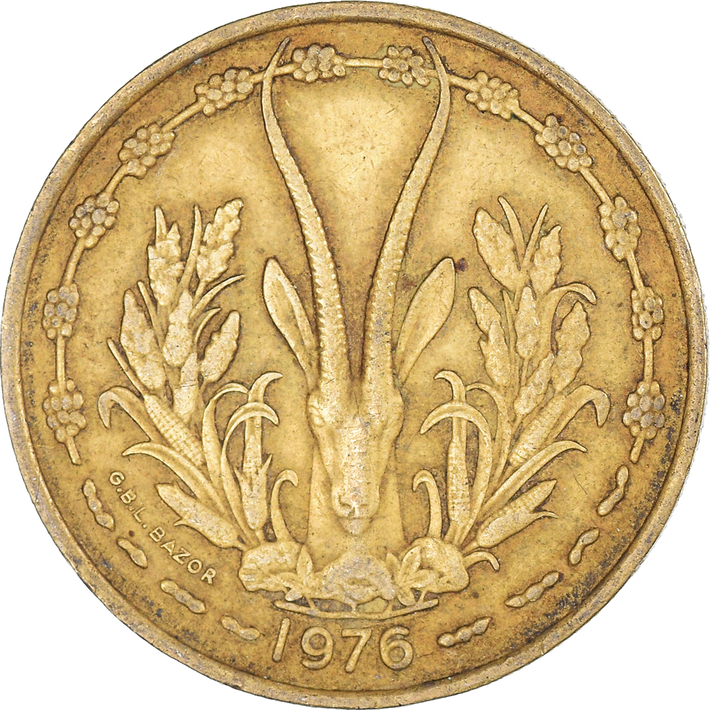 Coin, West African States, 25 Francs, 1976