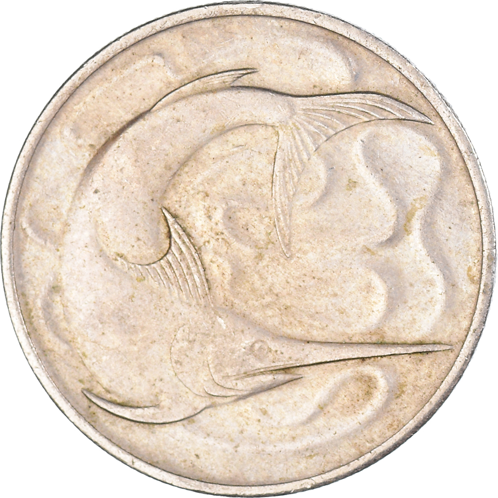 Moneda, Singapur, 20 Cents, 1970