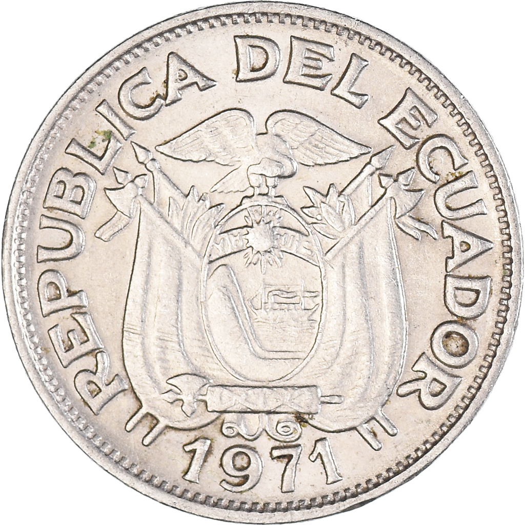 Coin, Ecuador, 20 Centavos, 1971