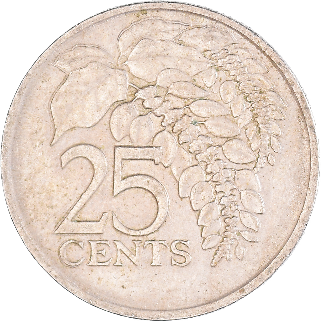 Moneda, TRINIDAD & TOBAGO, 25 Cents, 1976