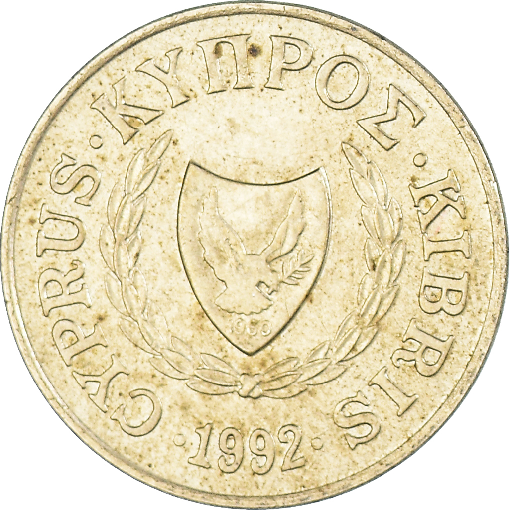 Moneda, Chipre, 2 Cents, 1992