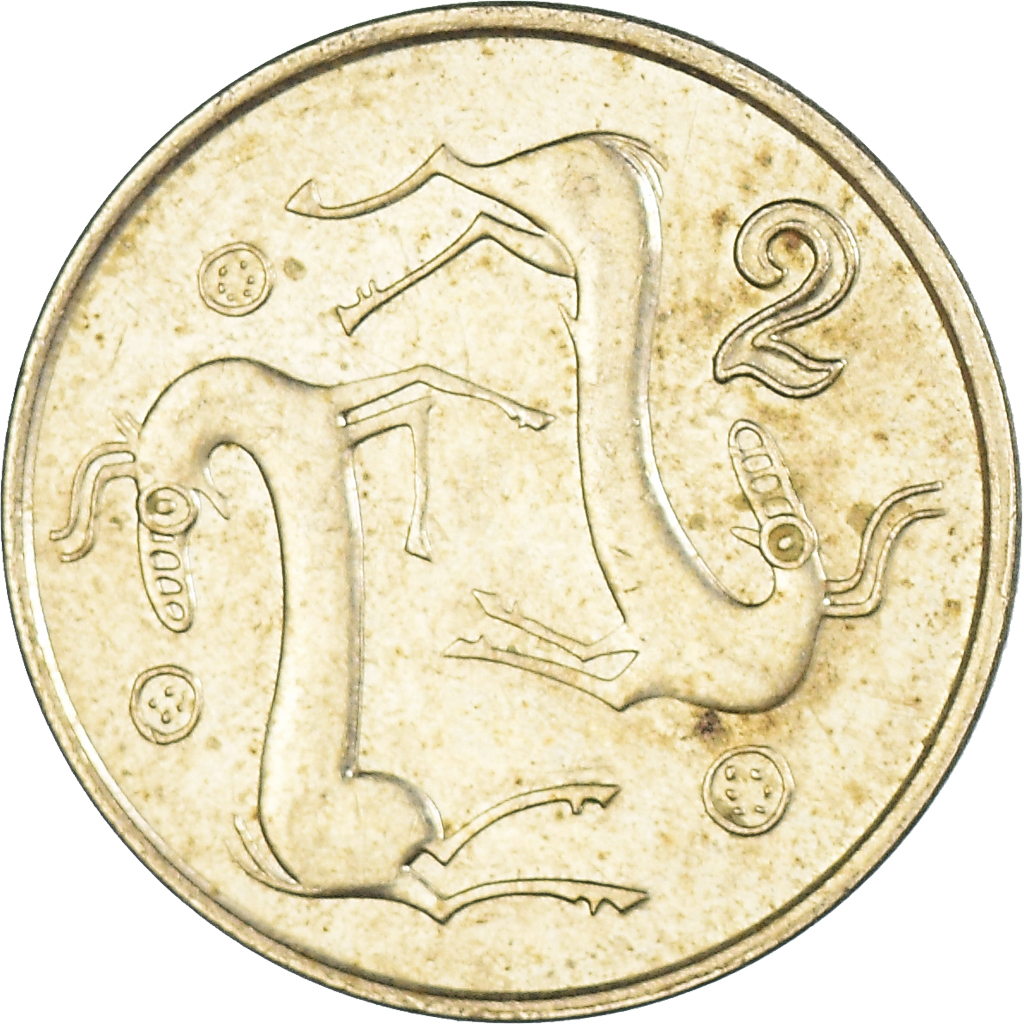 Moneda, Chipre, 2 Cents, 1992