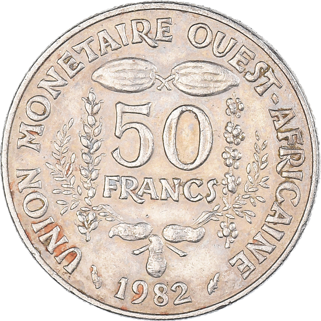 Coin, West African States, 50 Francs, 1982