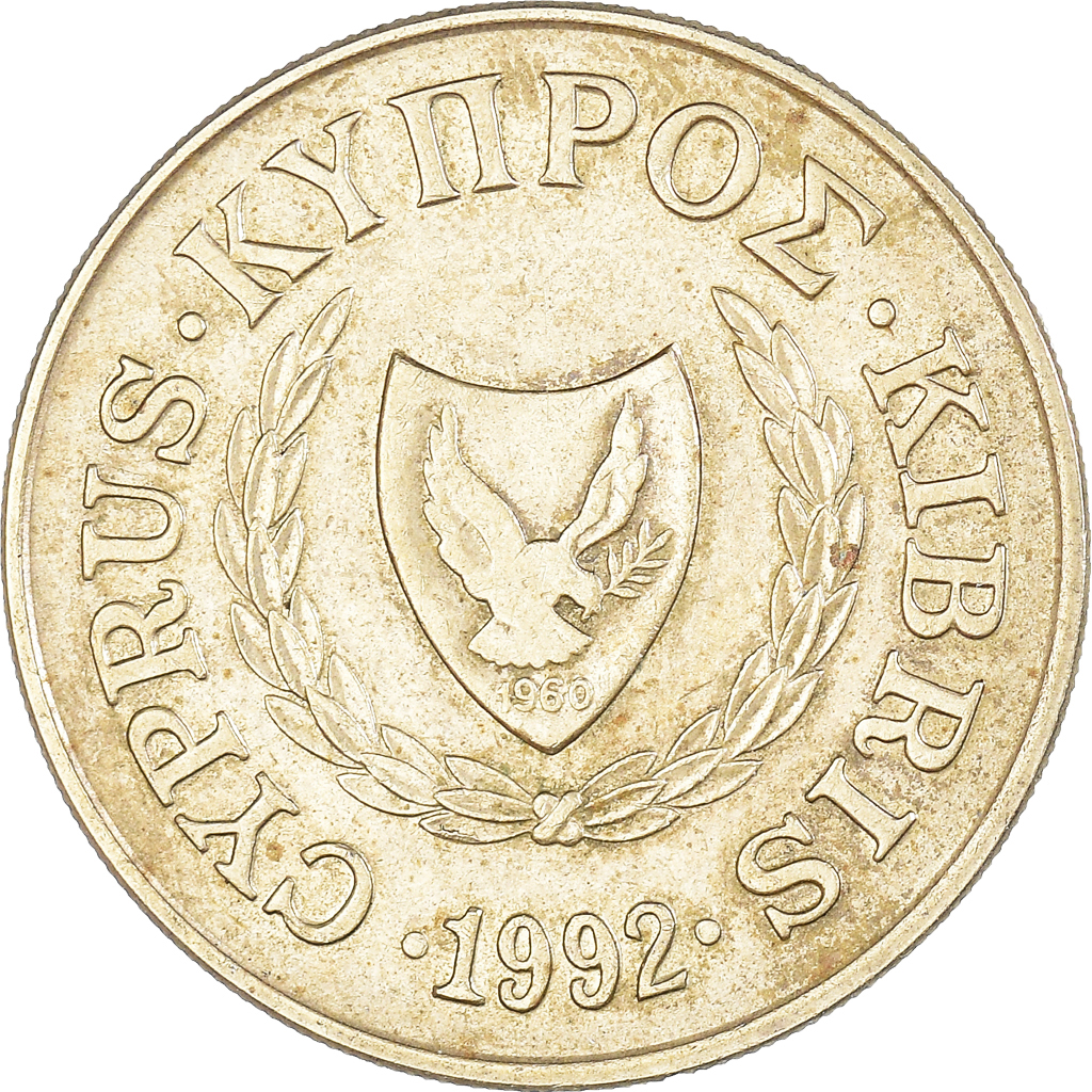 Moneda, Chipre, 20 Cents, 1992