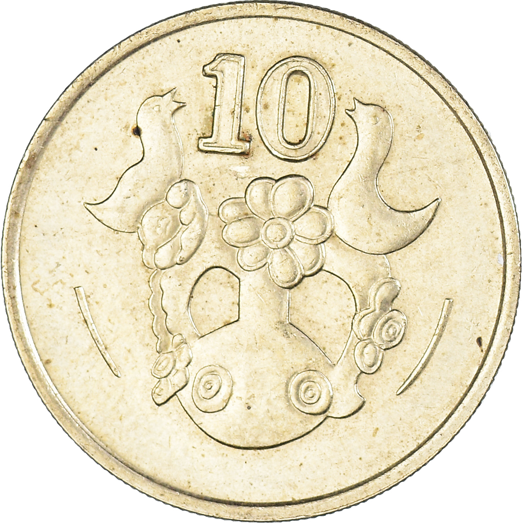Moneda, Chipre, 10 Cents, 1991