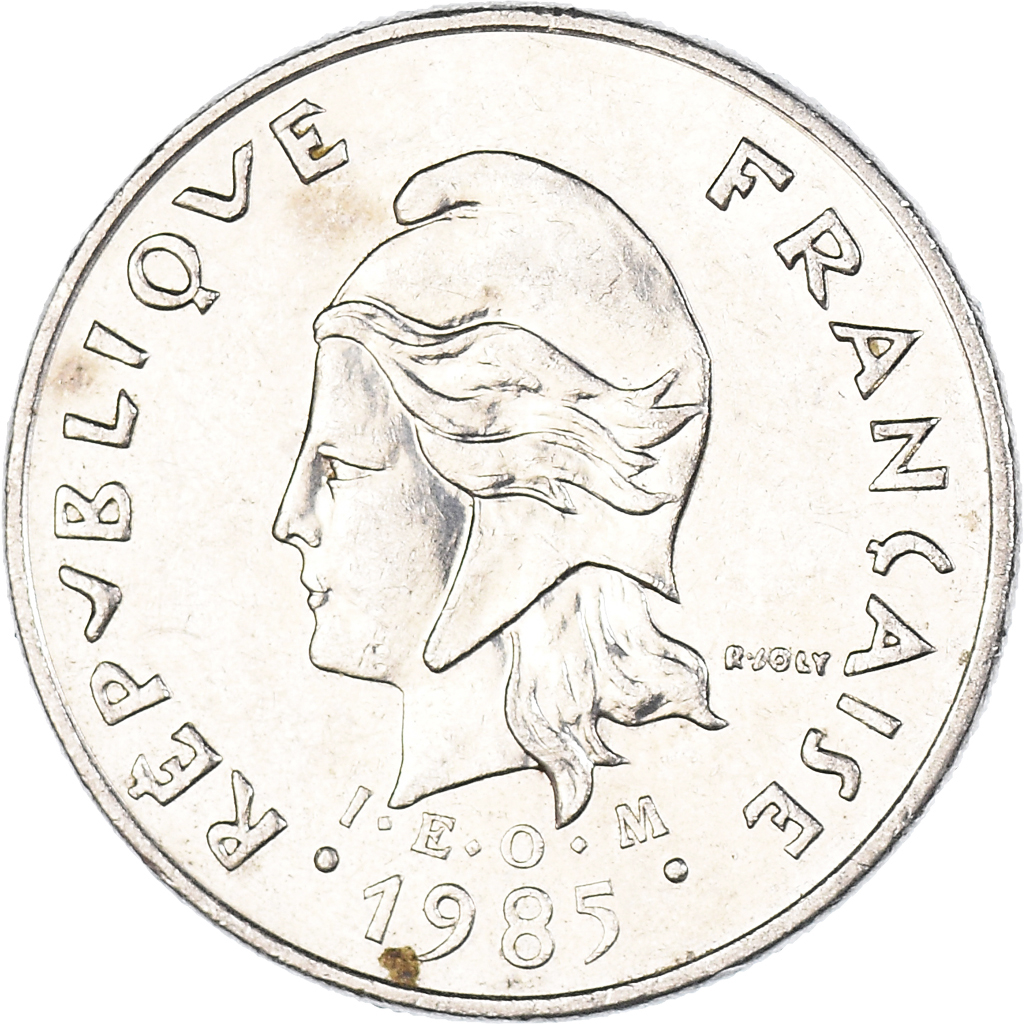 Moneda, Polinesia francesa, 10 Francs, 1985