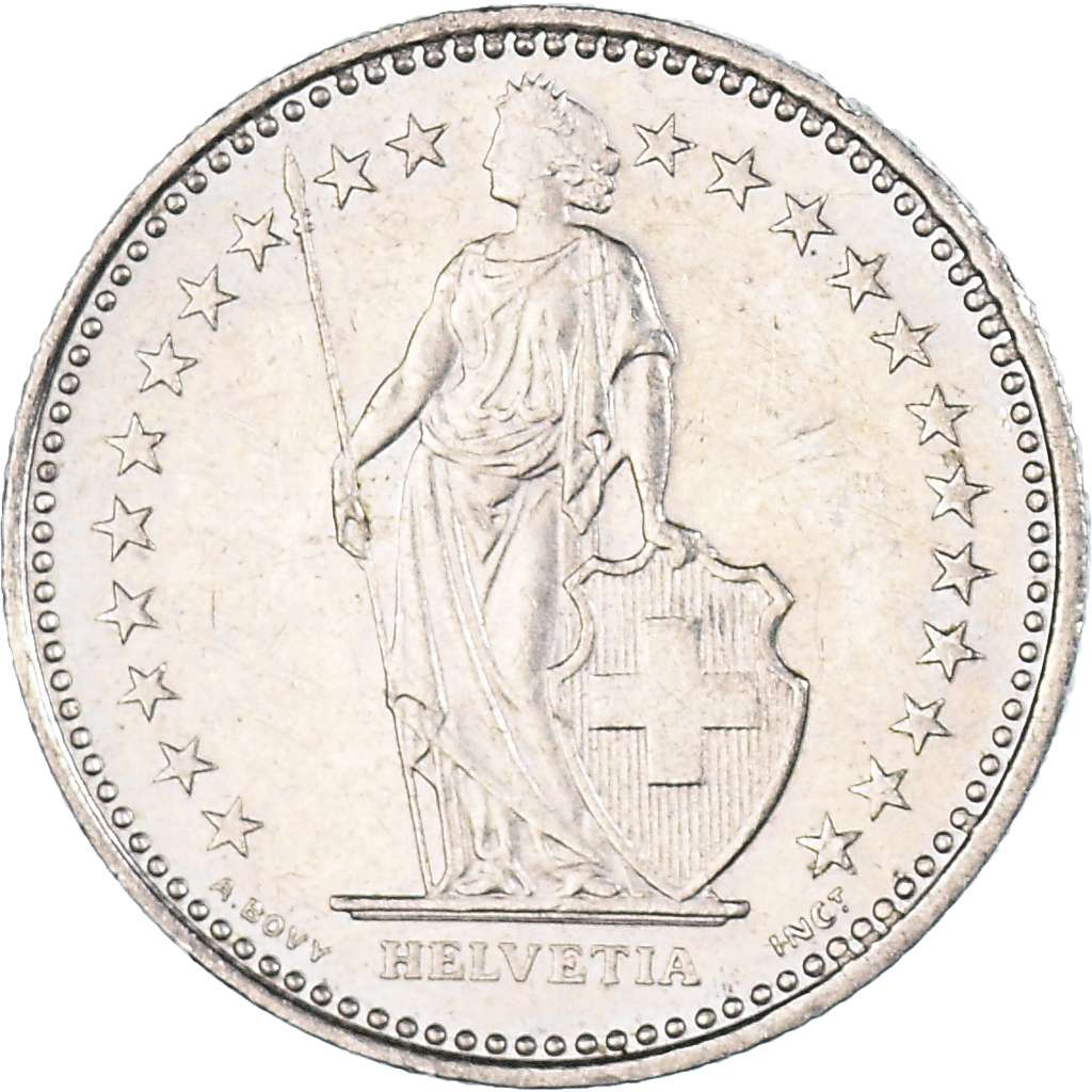 Moneda, Suiza, 1/2 Franc, 1986