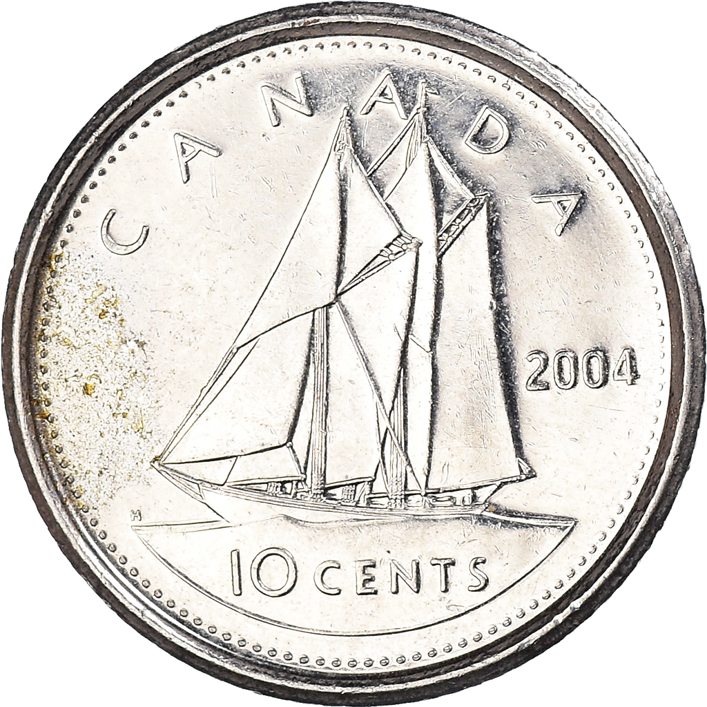 Moneda, Canadá, 10 Cents, 2004