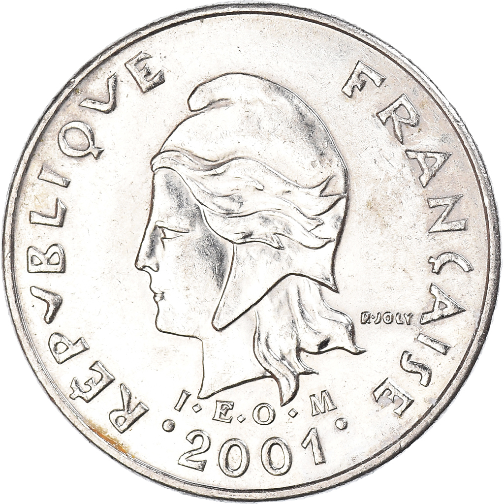 Moneda, Polinesia francesa, 10 Francs, 2001