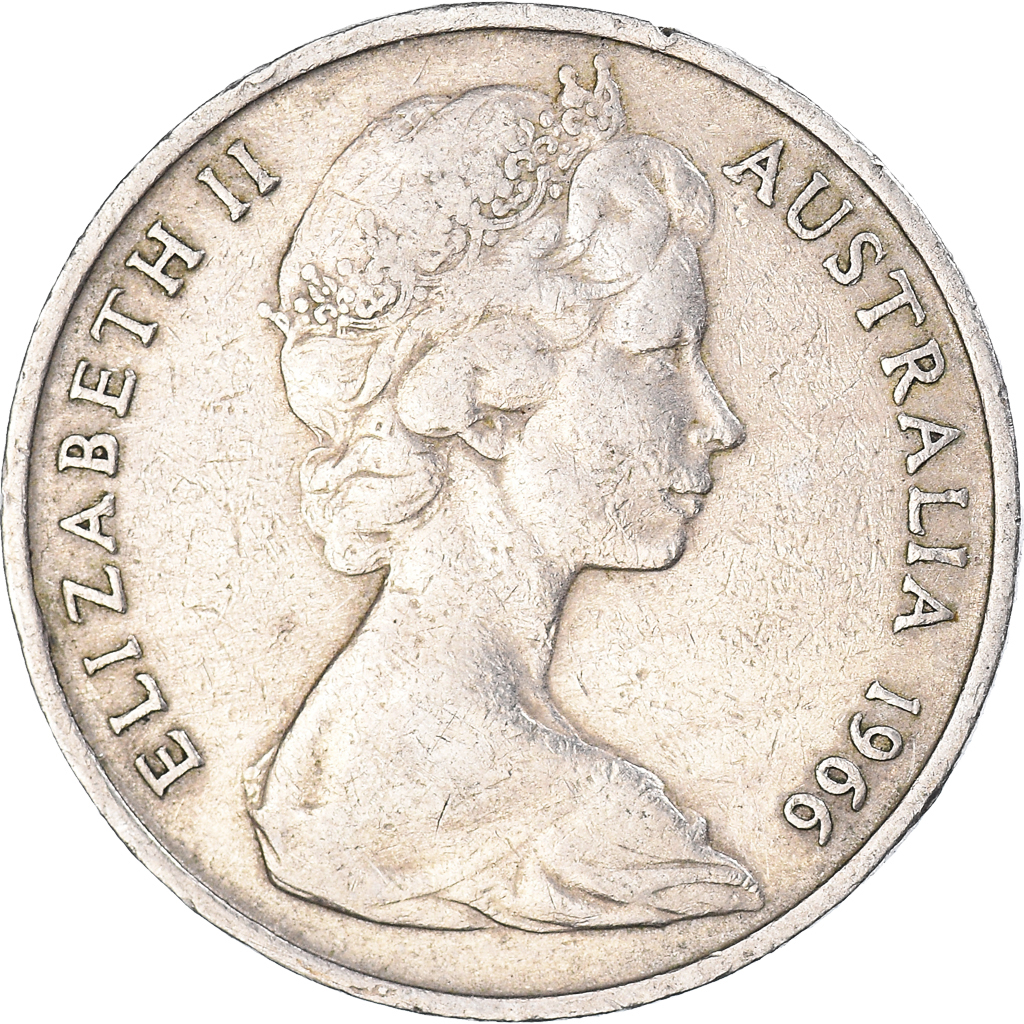 Moneda, Australia, 20 Cents, 1966