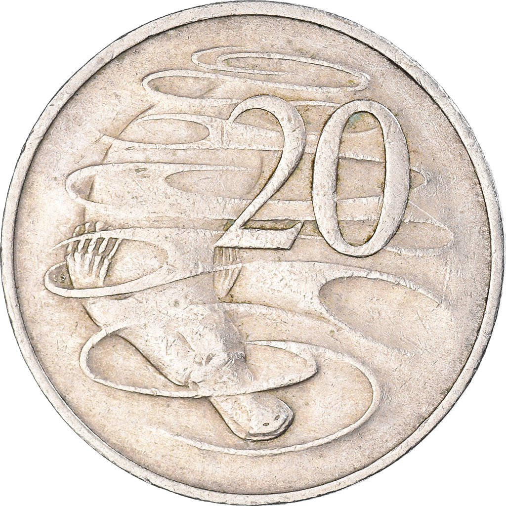 Moneda, Australia, 20 Cents, 1966