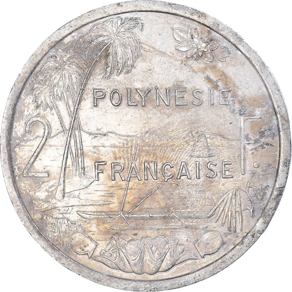 Moneda, Polinesia francesa, 2 Francs, 2002