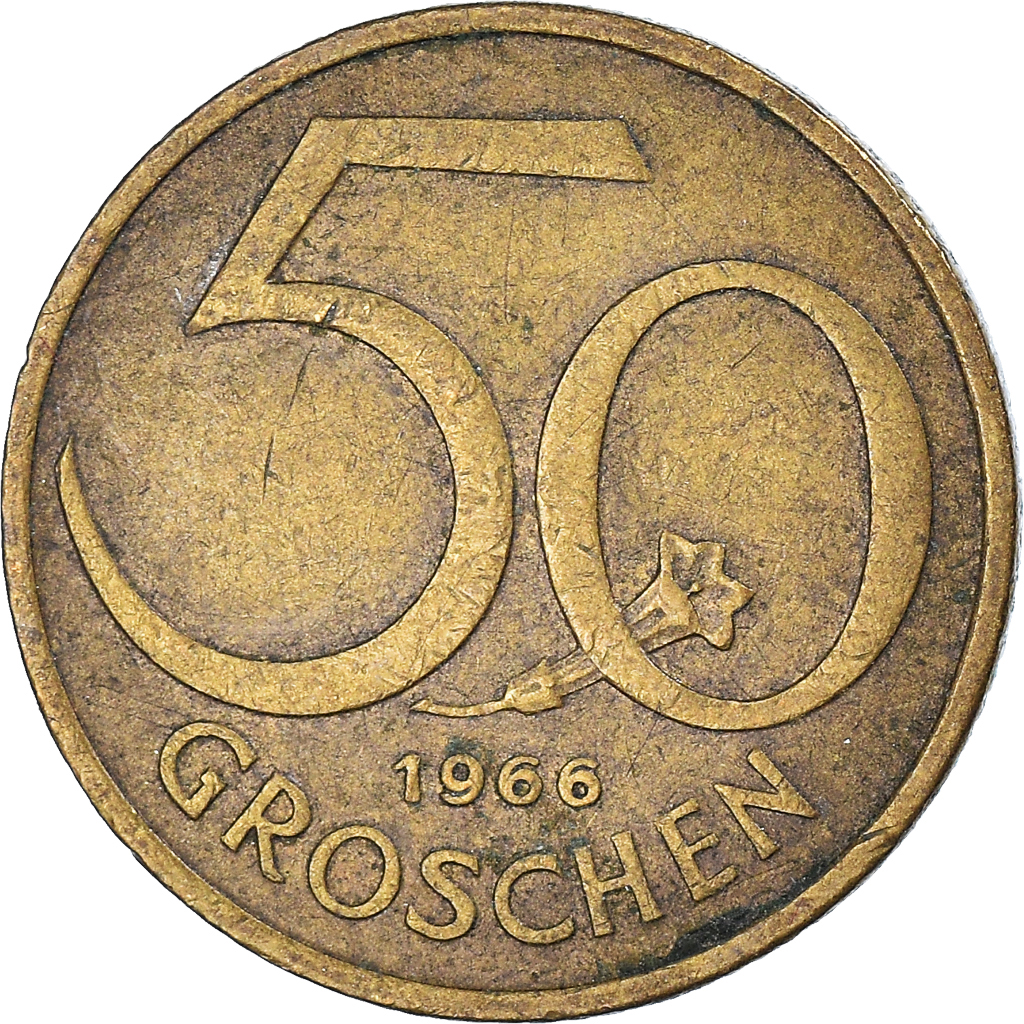 Moneda, Austria, 50 Groschen, 1966