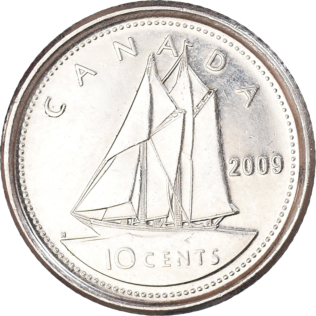 Moneda, Canadá, 10 Cents, 2009
