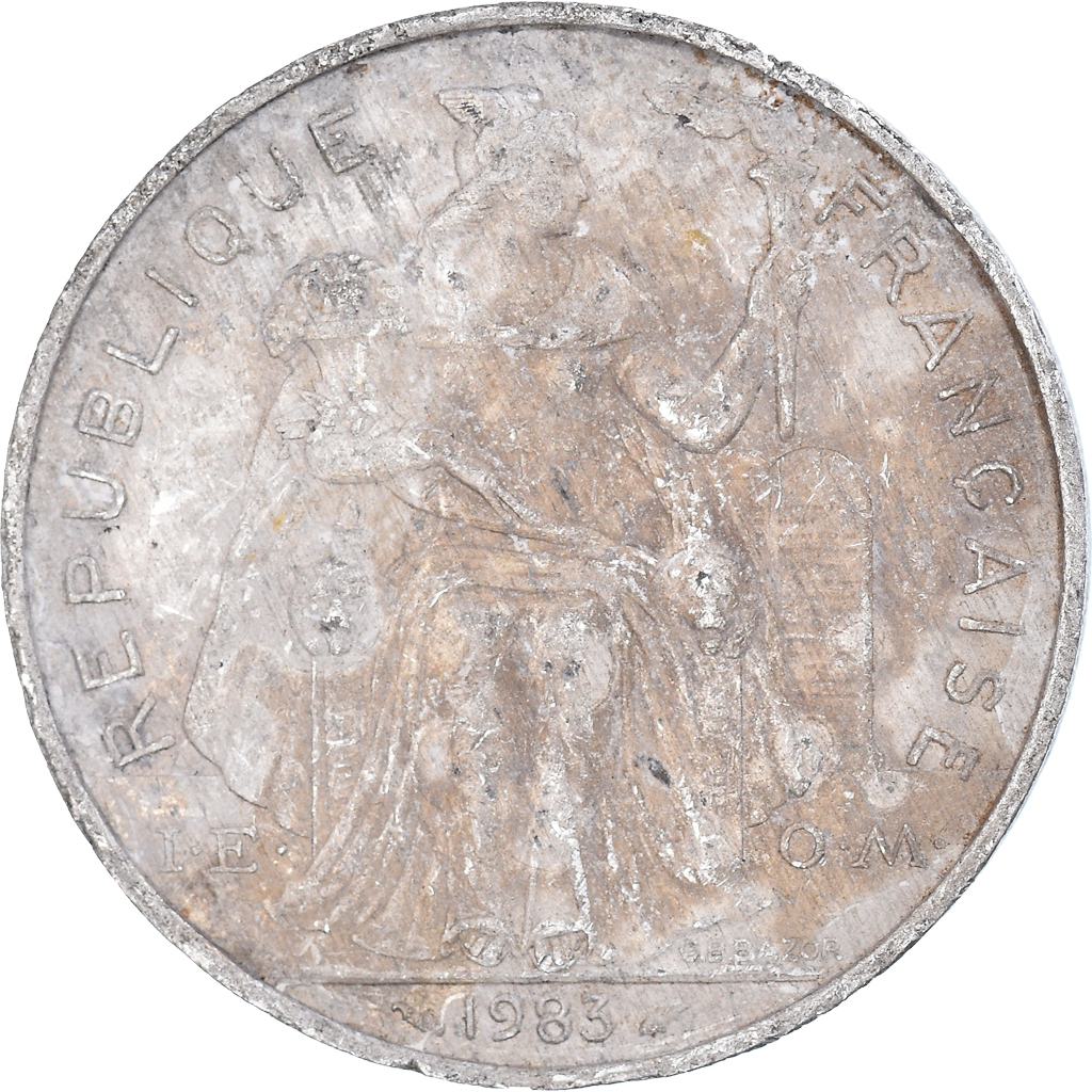 Moneda, Polinesia francesa, 5 Francs, 1983