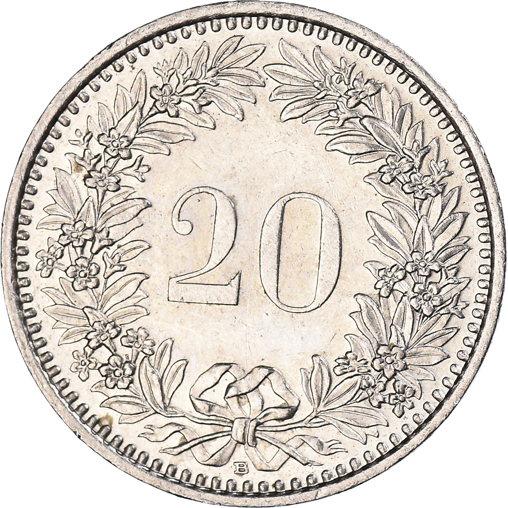 Coin, Switzerland, 20 Rappen, 1989