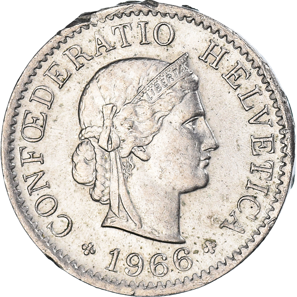 Moneda, Suiza, 5 Rappen, 1966