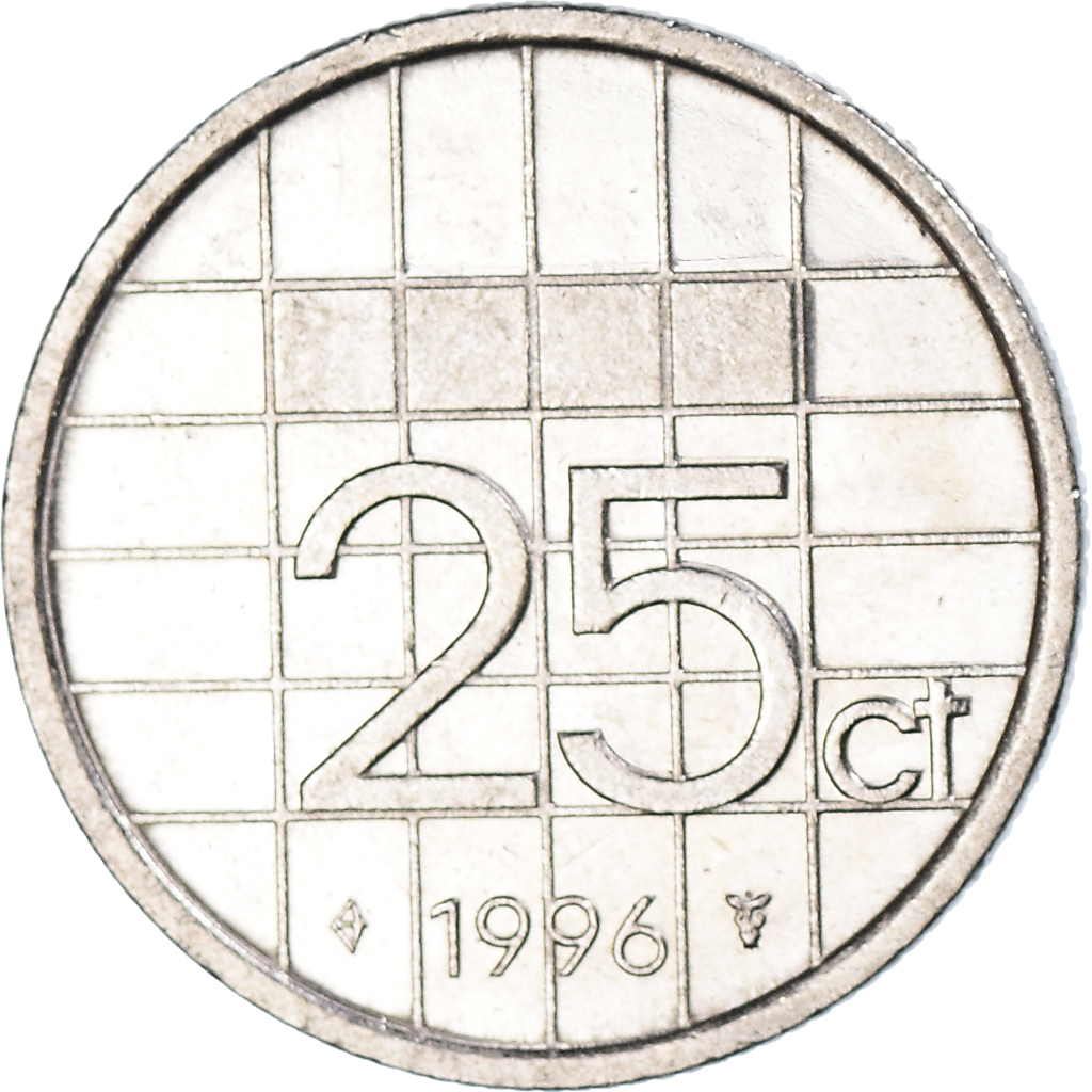 Coin, Netherlands, 25 Cents, 1996
