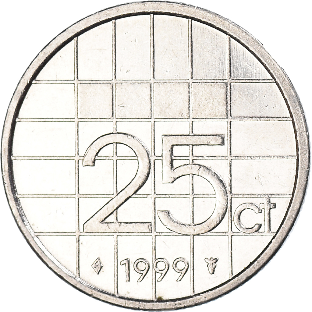 Coin, Netherlands, 25 Cents, 1999