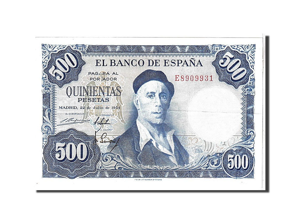 Banknote, Spain, 500 Pesetas, 1954, AU