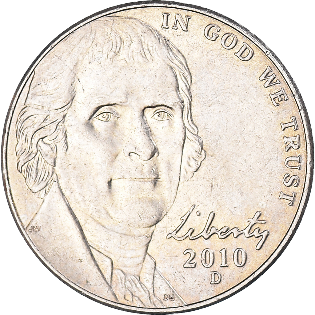 Moneda, Estados Unidos, 5 Cents, 2010