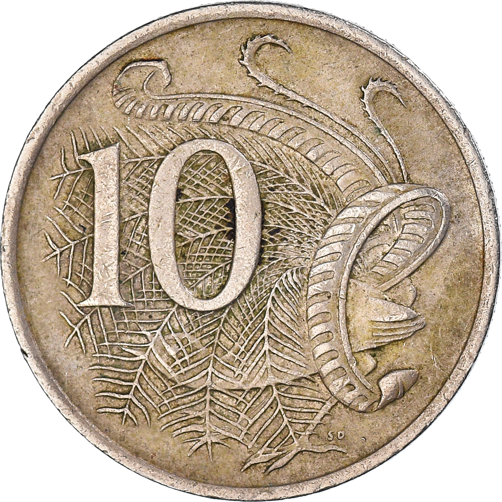 Moneda, Australia, 10 Cents, 1974