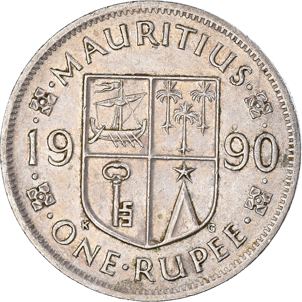 Moneda, Mauricio, Rupee, 1990