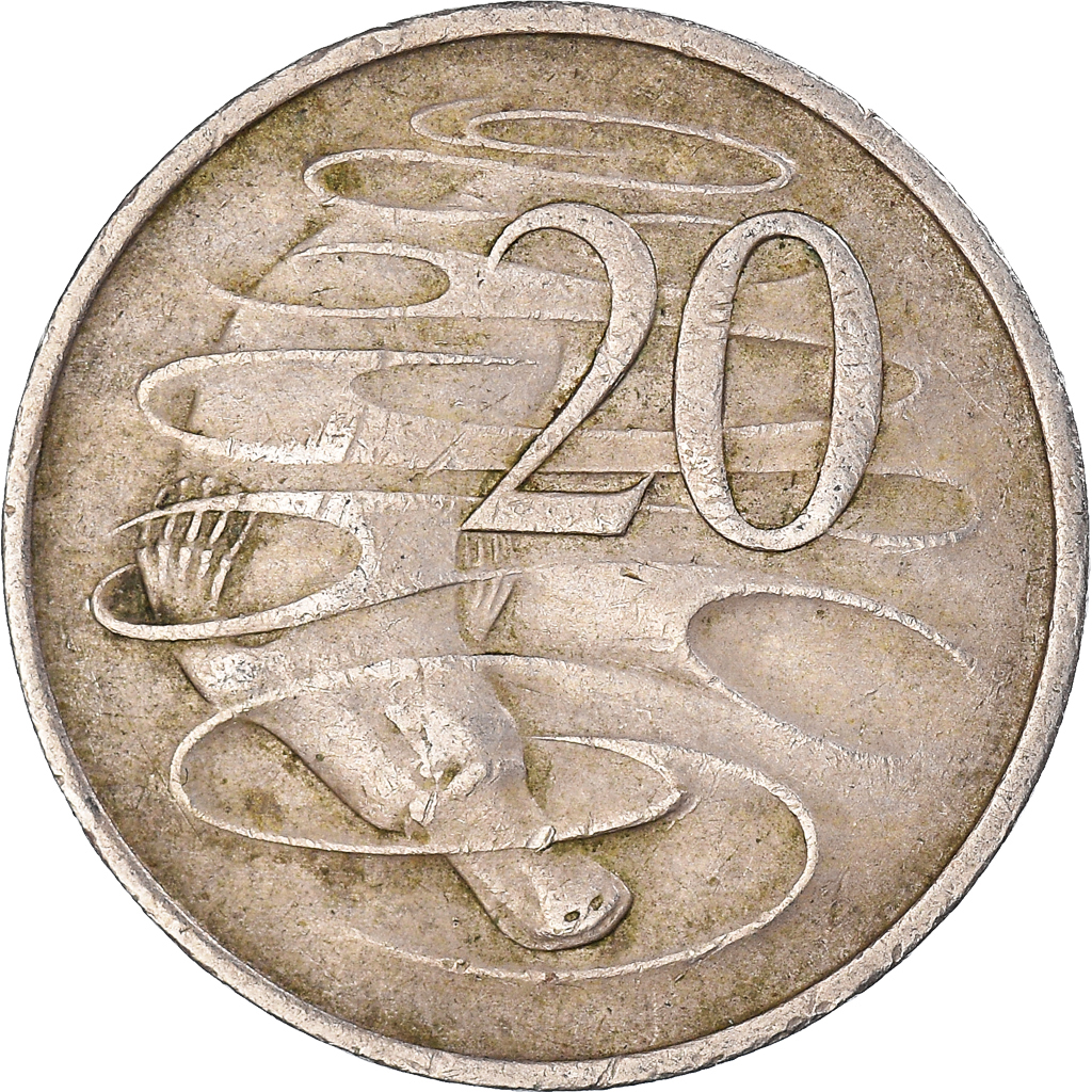 Moneda, Australia, 20 Cents, 1972
