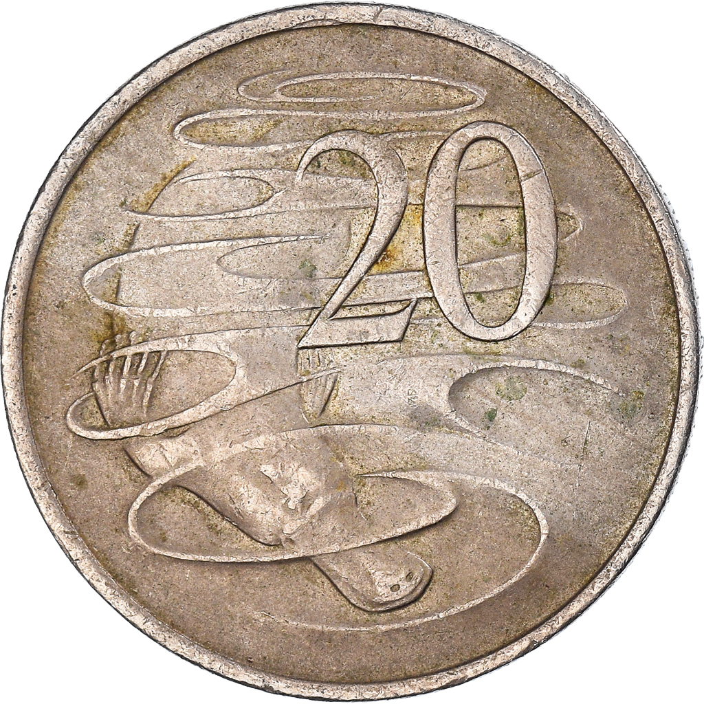 Moneda, Australia, 20 Cents, 1975