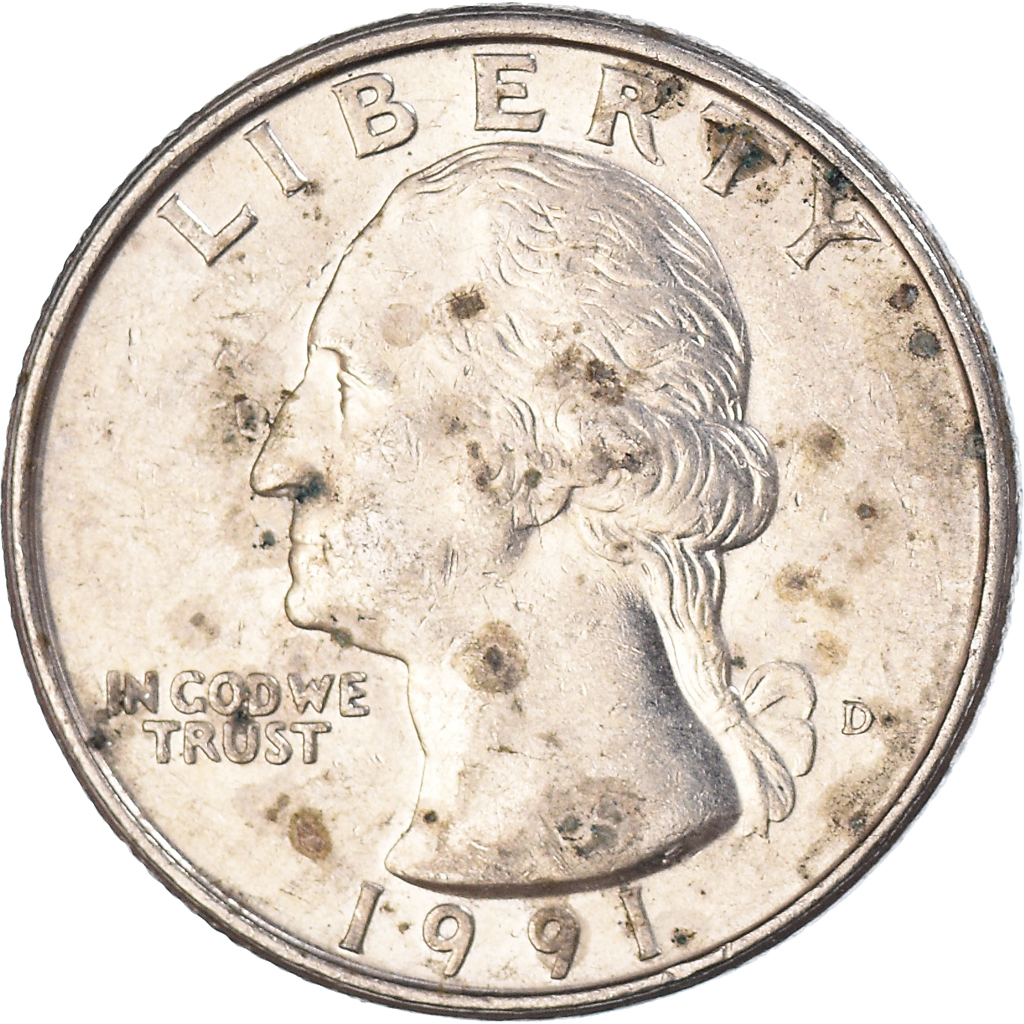 Moneda, Estados Unidos, Quarter, 1991