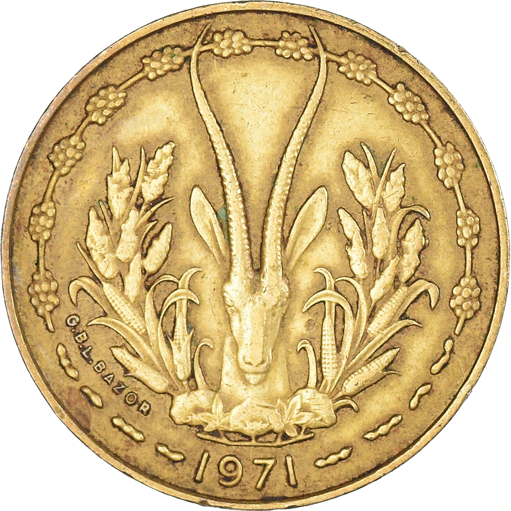 Moneda, Estados del África Occidental, 10 Francs, 1971