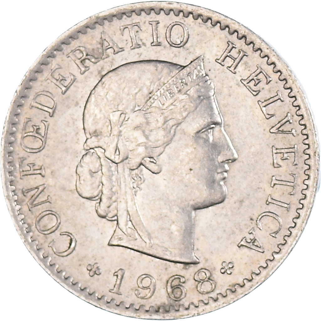 Moneda, Suiza, 5 Rappen, 1968