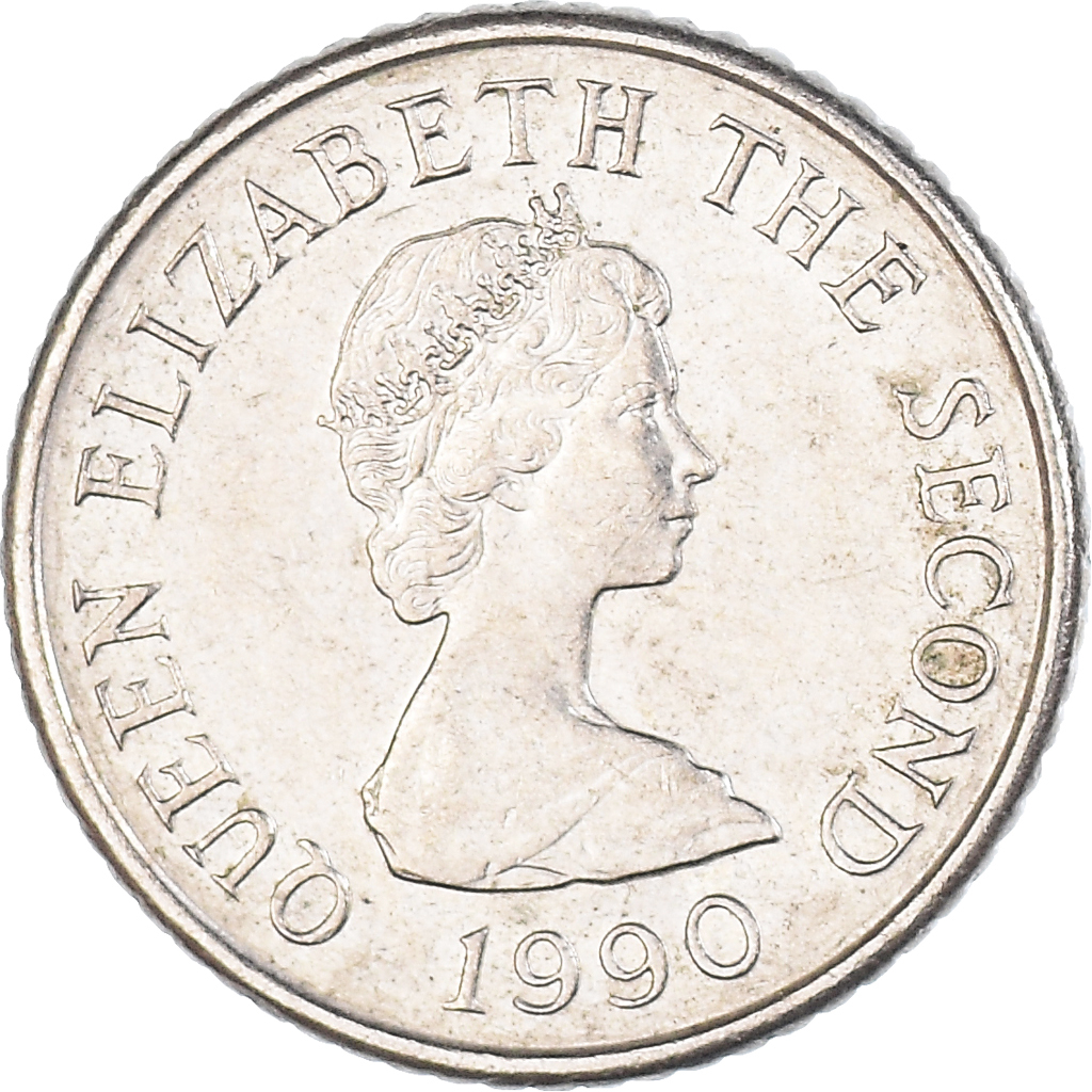 Coin, Jersey, 5 Pence, 1990