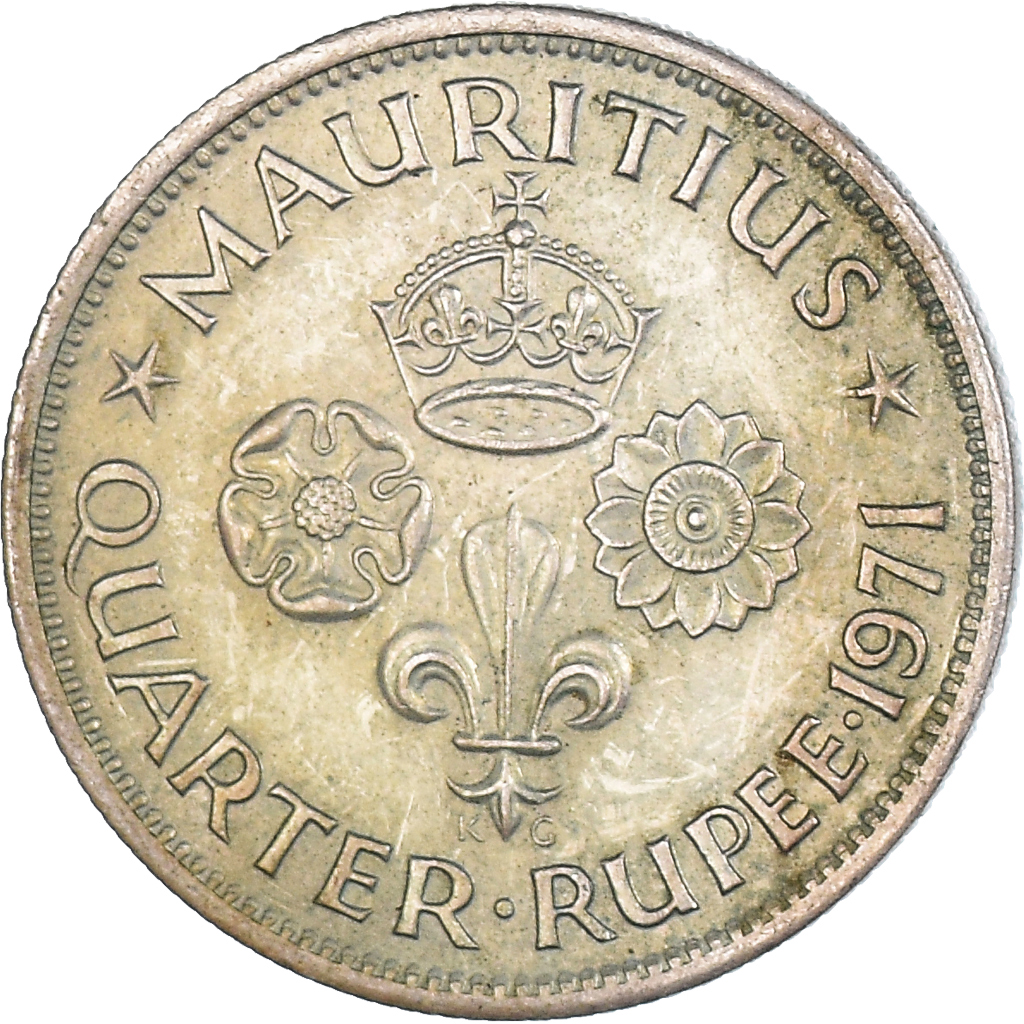 Moneda, Mauricio, 1/4 Rupee, 1971