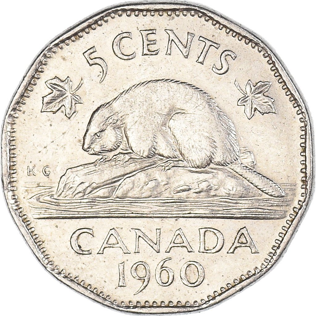 Moneda, Canadá, 5 Cents, 1960