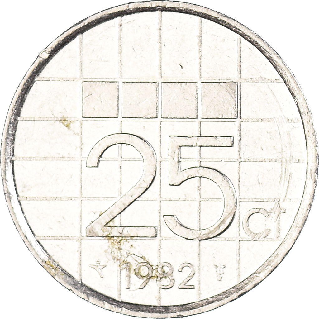Coin, Netherlands, 25 Cents, 1982
